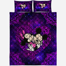 Load image into Gallery viewer, Personalized Mouse Quilt Set for Couples | Cute Valentine's Day Gift