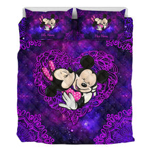Load image into Gallery viewer, Personalized Mouse Quilt Set for Couples | Cute Valentine's Day Gift