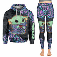 Load image into Gallery viewer, Personalized Holographic Leopard Hoodie and Leggings Set for Women
