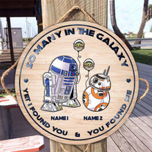 Load image into Gallery viewer, Personalized Round Wood Sign with Names for Star Wars Fans