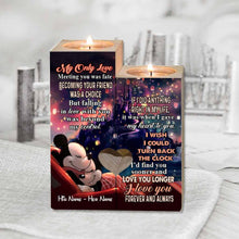 Load image into Gallery viewer, Personalized Mouse Candle Holder with Custom Names - Romantic Gift for Couples