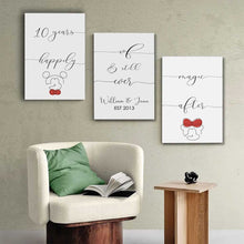 Load image into Gallery viewer, Personalized Mickey Mouse Poster & Canvas Set Custom Couple Gift