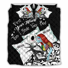 Load image into Gallery viewer, Personalized Nightmare Before Christmas Quilt Set with Custom Names for Couples