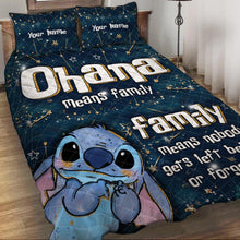 Load image into Gallery viewer, Personalized Ohana Quilt Set Custom Name Family Gift