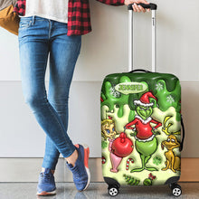 Load image into Gallery viewer, Personalized Grinchmas Luggage Cover Custom Family Name Gift