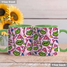 Load image into Gallery viewer, Personalized Christmas Accent Mug with Grinch Design for Kids