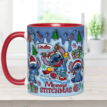 Load image into Gallery viewer, Personalized Merry Stitchmas Ohana Accent Mug Gift for Mom