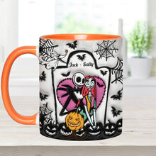 Load image into Gallery viewer, Personalized Halloween Accent Mug Custom Couples Gift for Jack and Sally