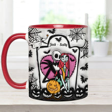 Load image into Gallery viewer, Personalized Halloween Accent Mug Custom Couples Gift for Jack and Sally
