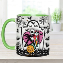 Load image into Gallery viewer, Personalized Halloween Accent Mug Custom Couples Gift for Jack and Sally