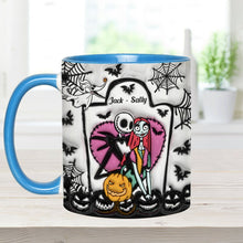 Load image into Gallery viewer, Personalized Halloween Accent Mug Custom Couples Gift for Jack and Sally
