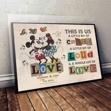 Load image into Gallery viewer, Personalized Disney Couple Canvas Print Custom Name Gift