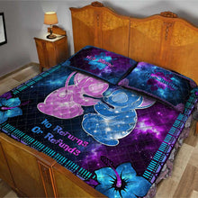 Load image into Gallery viewer, Personalized Galaxy Ohana Quilt Set Custom Names Gift for Couples