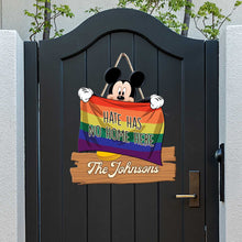 Load image into Gallery viewer, Personalized LGBT Support Wood Sign Custom Family Name Gift