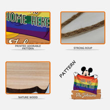 Load image into Gallery viewer, Personalized LGBT Support Wood Sign Custom Family Name Gift