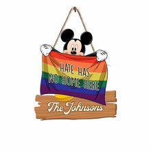 Load image into Gallery viewer, Personalized LGBT Support Wood Sign Custom Family Name Gift