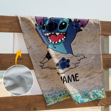 Load image into Gallery viewer, Personalized Ohana Beach Towel Custom Name Gift for Summer Fun