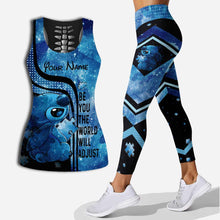 Load image into Gallery viewer, Personalized Autism Awareness Hollow Tank Top & Leggings Custom Name Gift