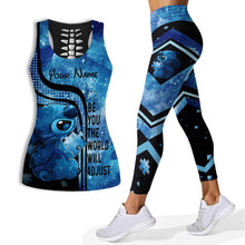 Load image into Gallery viewer, Personalized Autism Awareness Hollow Tank Top & Leggings Custom Name Gift