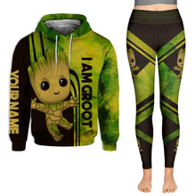 Load image into Gallery viewer, Personalized Baby Groot Hoodie and Leggings Gift for Kids