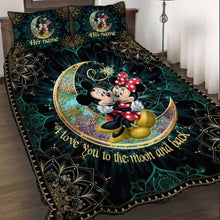 Load image into Gallery viewer, Personalized Mouse Quilt Set with Names - I Love You to the Moon and Back Gift