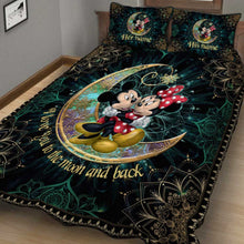 Load image into Gallery viewer, Personalized Mouse Quilt Set with Names - I Love You to the Moon and Back Gift