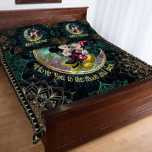 Load image into Gallery viewer, Personalized Mouse Quilt Set with Names - I Love You to the Moon and Back Gift