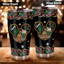 Load image into Gallery viewer, Personalized Merry Christmas Mouse Tumbler Custom Name Gift