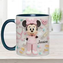 Load image into Gallery viewer, Personalized Nurse Accent Mug with Custom Name Gift for Her