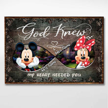Load image into Gallery viewer, Personalized Mickey Mouse Heart Poster Custom Name Art Gift for Couples
