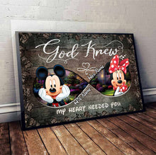 Load image into Gallery viewer, Personalized Mickey Mouse Heart Poster Custom Name Art Gift for Couples