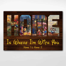 Load image into Gallery viewer, Personalized Couple Mouse Poster Home Is Where I'm With You