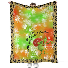 Load image into Gallery viewer, Personalized Grinch Christmas Blanket Custom Name Gift