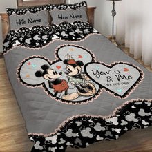 Load image into Gallery viewer, Personalized Mickey Mouse Quilt Set Custom Name Gift for Couples