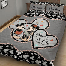 Load image into Gallery viewer, Personalized Mickey Mouse Quilt Set Custom Name Gift for Couples
