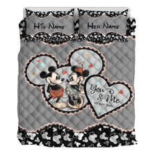 Load image into Gallery viewer, Personalized Mickey Mouse Quilt Set Custom Name Gift for Couples
