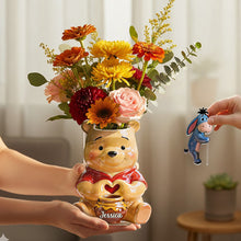 Load image into Gallery viewer, Personalized Honey Bear Acrylic Pot & Stake Gift for Mom
