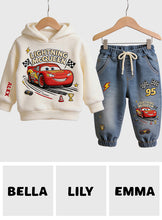 Load image into Gallery viewer, Personalized Kids Hoodie & Jogger Set Racing Adventure Gift