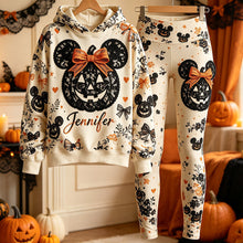 Load image into Gallery viewer, Personalized Halloween Mickey Mouse Hoodie & Leggings Set | Custom Name Gift