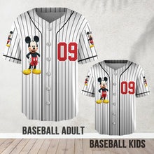 Load image into Gallery viewer, Personalized Kids Baseball Jersey with Mickey & Minnie Design | Custom Name Gift