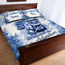 Load image into Gallery viewer, Personalized Mouse Quilt Set Custom Names Romantic Gift