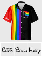 Load image into Gallery viewer, Personalized LGBT Support Hawaiian Shirt Custom Name Gift