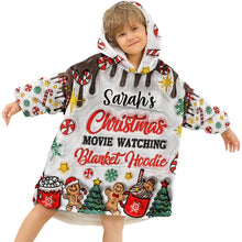 Load image into Gallery viewer, Personalized Christmas Movie Watching Blanket Hoodie Gift