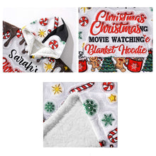 Load image into Gallery viewer, Personalized Christmas Movie Watching Blanket Hoodie Gift