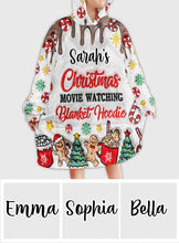 Load image into Gallery viewer, Personalized Christmas Movie Watching Blanket Hoodie Gift