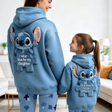 Load image into Gallery viewer, Personalized Autism Awareness Hoodie & Leggings Set for Mom & Daughter - Blue Puzzle Design