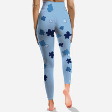 Load image into Gallery viewer, Personalized Autism Awareness Hoodie & Leggings Set for Mom & Daughter - Blue Puzzle Design