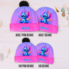 Load image into Gallery viewer, Personalized Ohana Beanie Hat Custom Name Gift for Kids