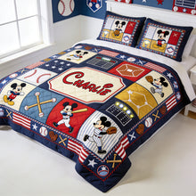 Load image into Gallery viewer, Personalized Mickey Mouse Baseball Quilt Bedding Set Custom Name Gift
