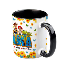 Load image into Gallery viewer, Personalized Accent Mug for Mom with Custom Names & Floral Design